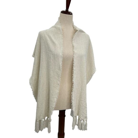 NWT Style & Co Ivory Cream White Chenille Scarf Oblong Soft Cozy Fluffy Fringe - Picture 16 of 16